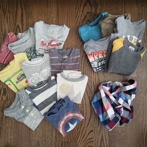 Bundle of 2T toddler boys shirts, pants, pjs